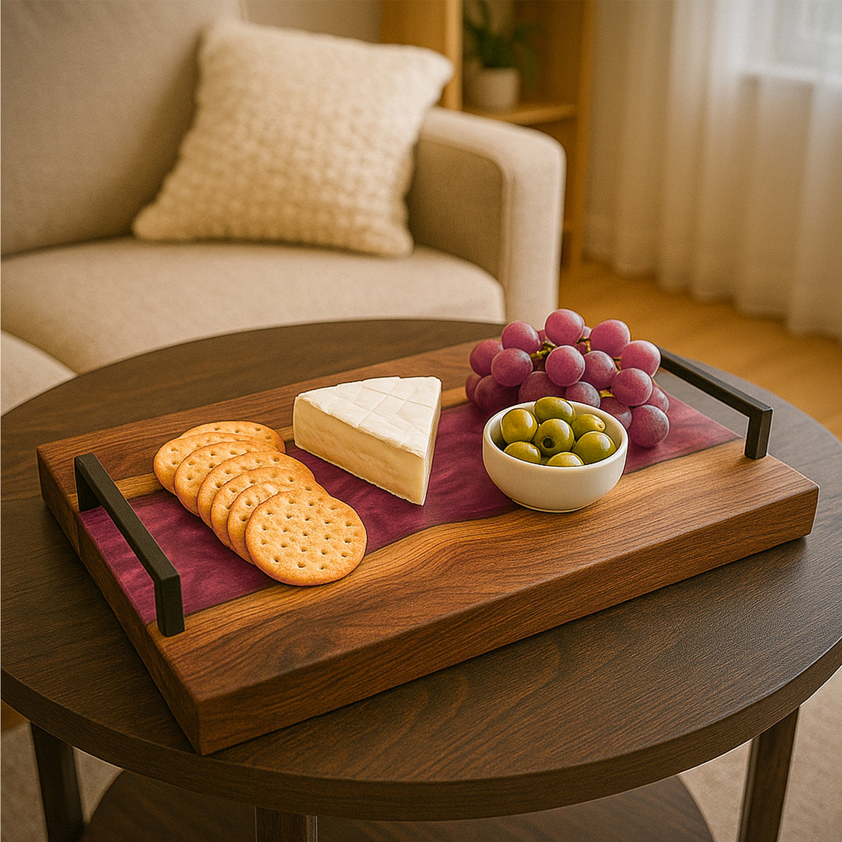 Custom Epoxy Charcuterie Board, Personalized Serving Tray Gift for Wedding, Birthday, Housewarming, Home Decor, Cheese Board Platter