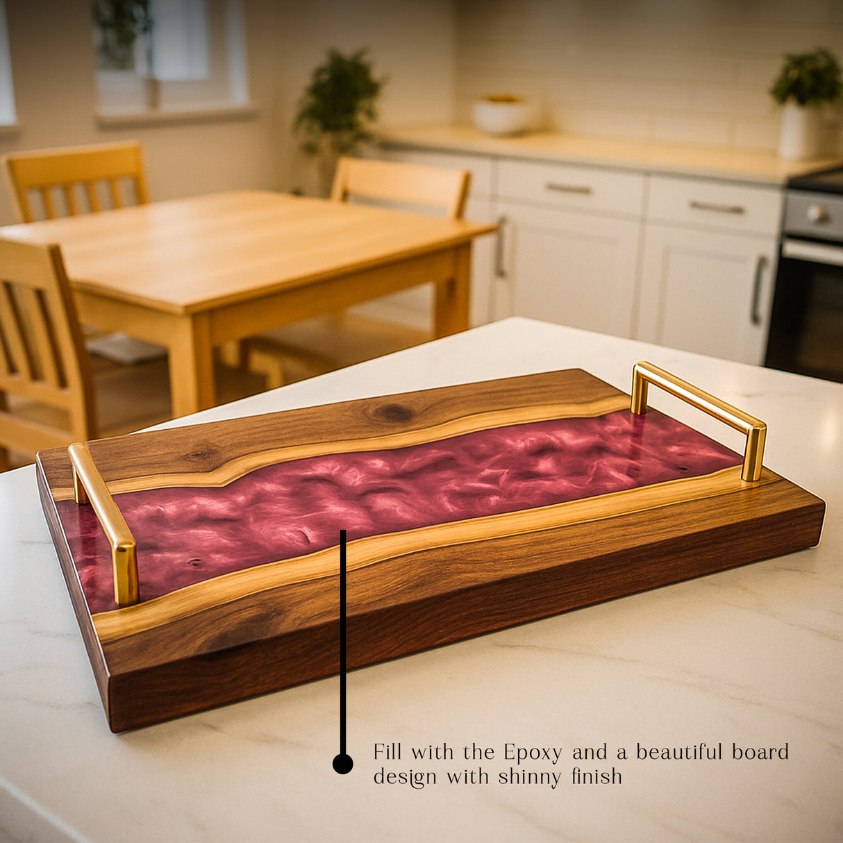 Custom Epoxy Charcuterie Board, Personalized Serving Tray Gift for Wedding, Birthday, Housewarming, Home Decor, Cheese Board Platter