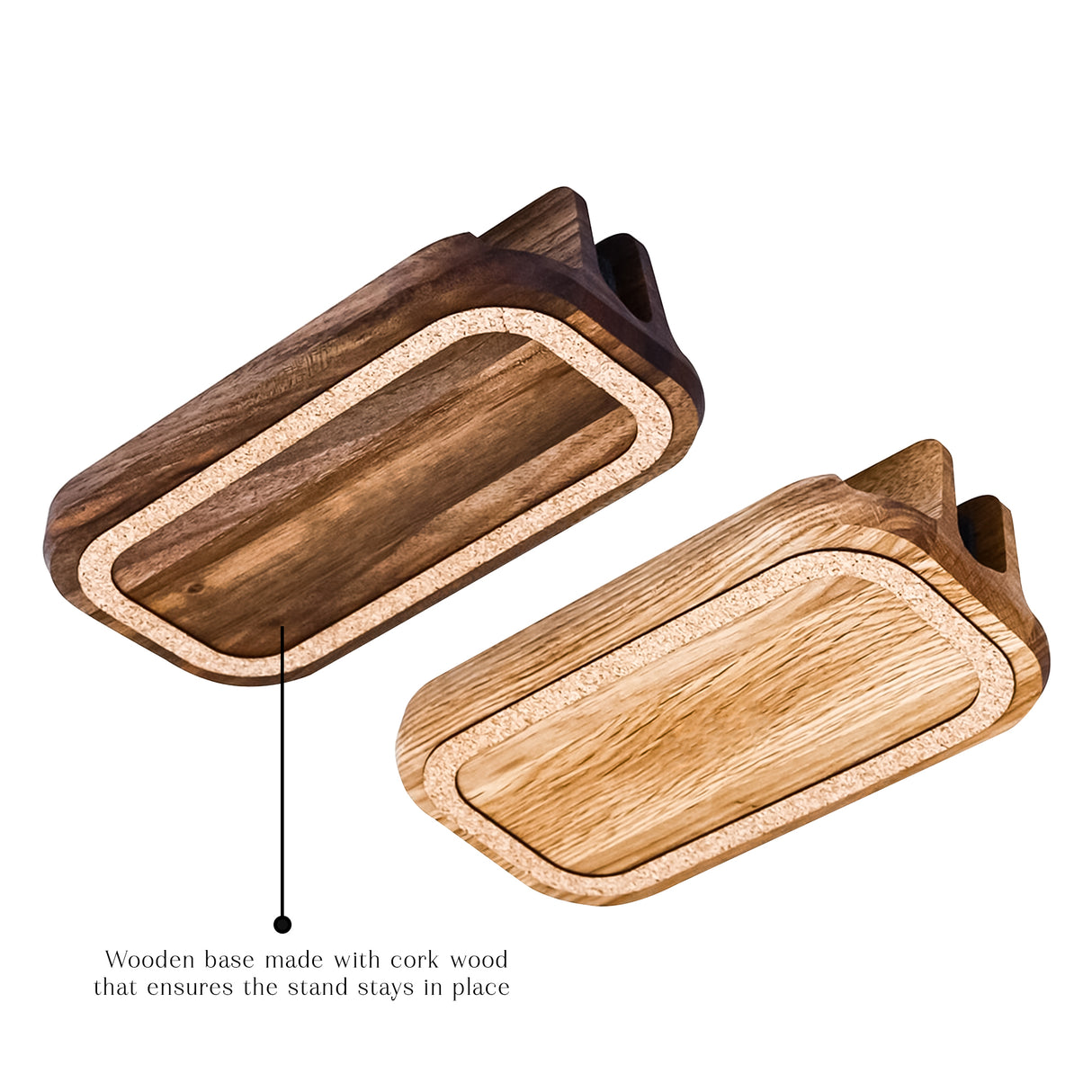 Wooden Dual Slot Laptop Stand – Vertical Holder for MacBook, Tablet & Phone