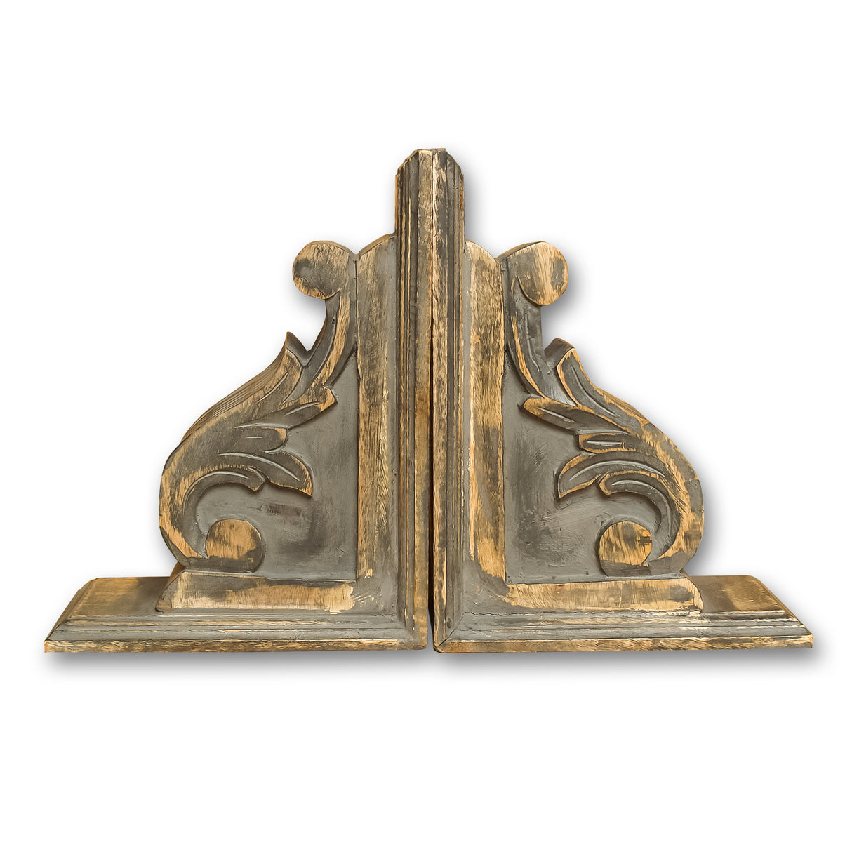 Premium Rustic Wooden Bookends for Living Room, Decorative house Shelf Decor