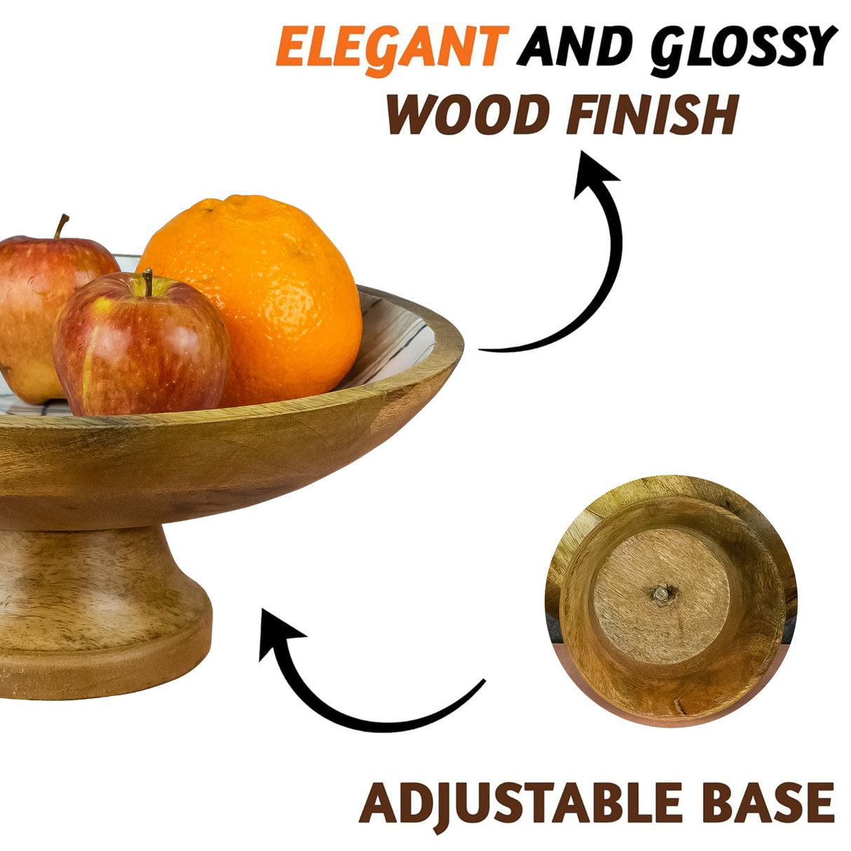 Fruit bowl,Footed bowl, Kitchen bowl, Tabletop decorative bowl, Wooden bowl, Snacks, Fruits, Rustic charm, Mango wood bowl, Christmas table centerpiece, Home decor bowl, Kitchen countertop, Decorative bowl, Wooden serving bowl, Kitchen decor, Wooden kitchen bowl, Candy bowl, Centerpiece, Wooden fruit bowl