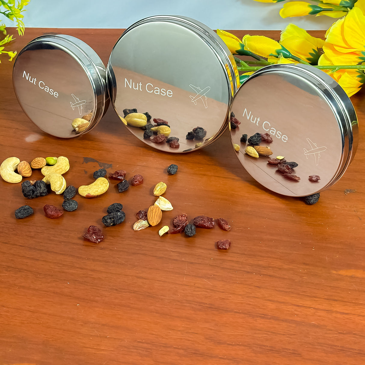 Stainless Steel Nutcase Set of 3 – Airtight, Leak-Proof, BPA-Free Food Storage Containers