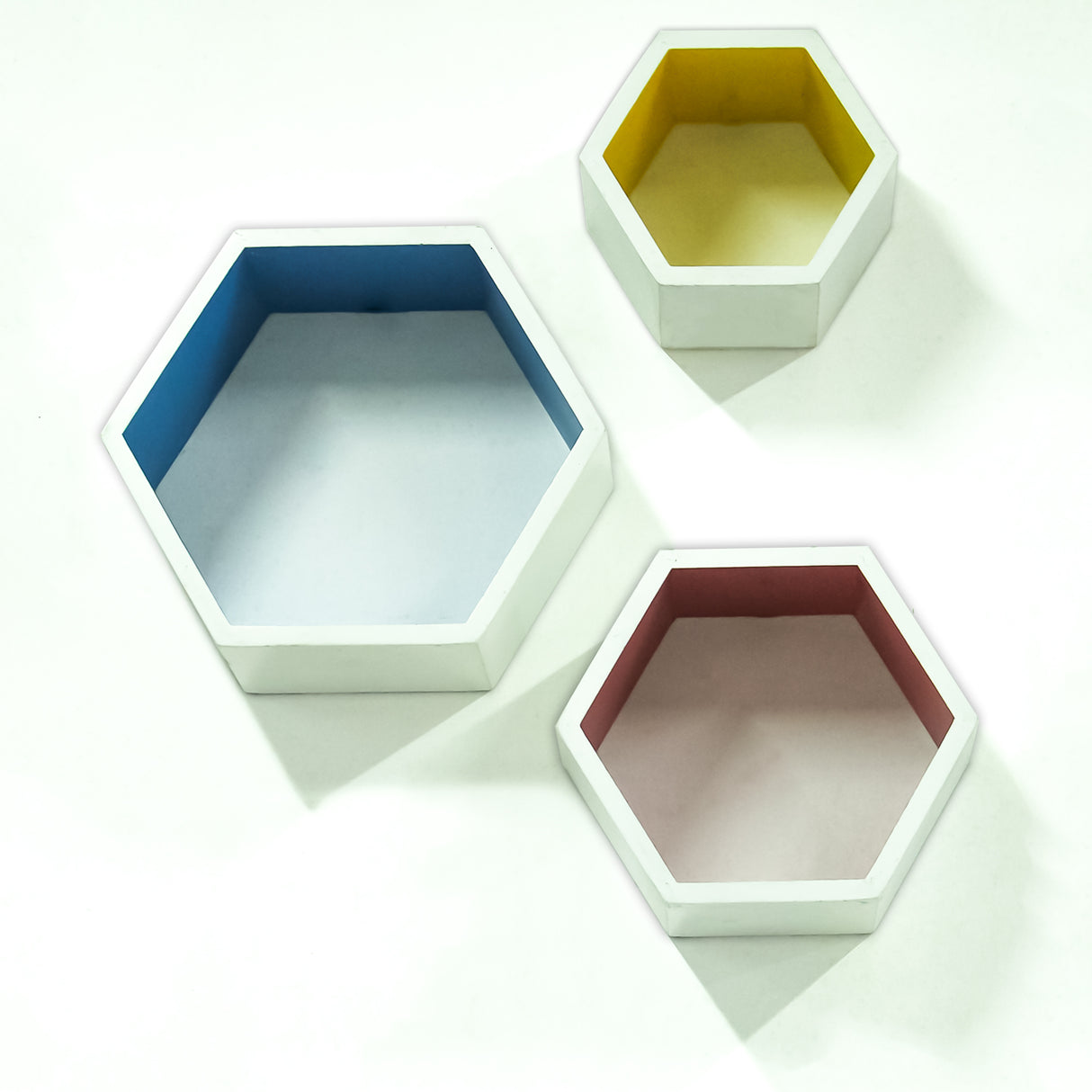 Modern Wooden Shelf, Hexagon Wall Shelf, Set of 3, Hexagon Design, Wooden Hexagon Shelves, Geometric Wall Décor, Versatile Display, Space-Saving Shelf, Easy to Install, Stylish Wall Shelves, Home Décor Storage, Contemporary Shelf