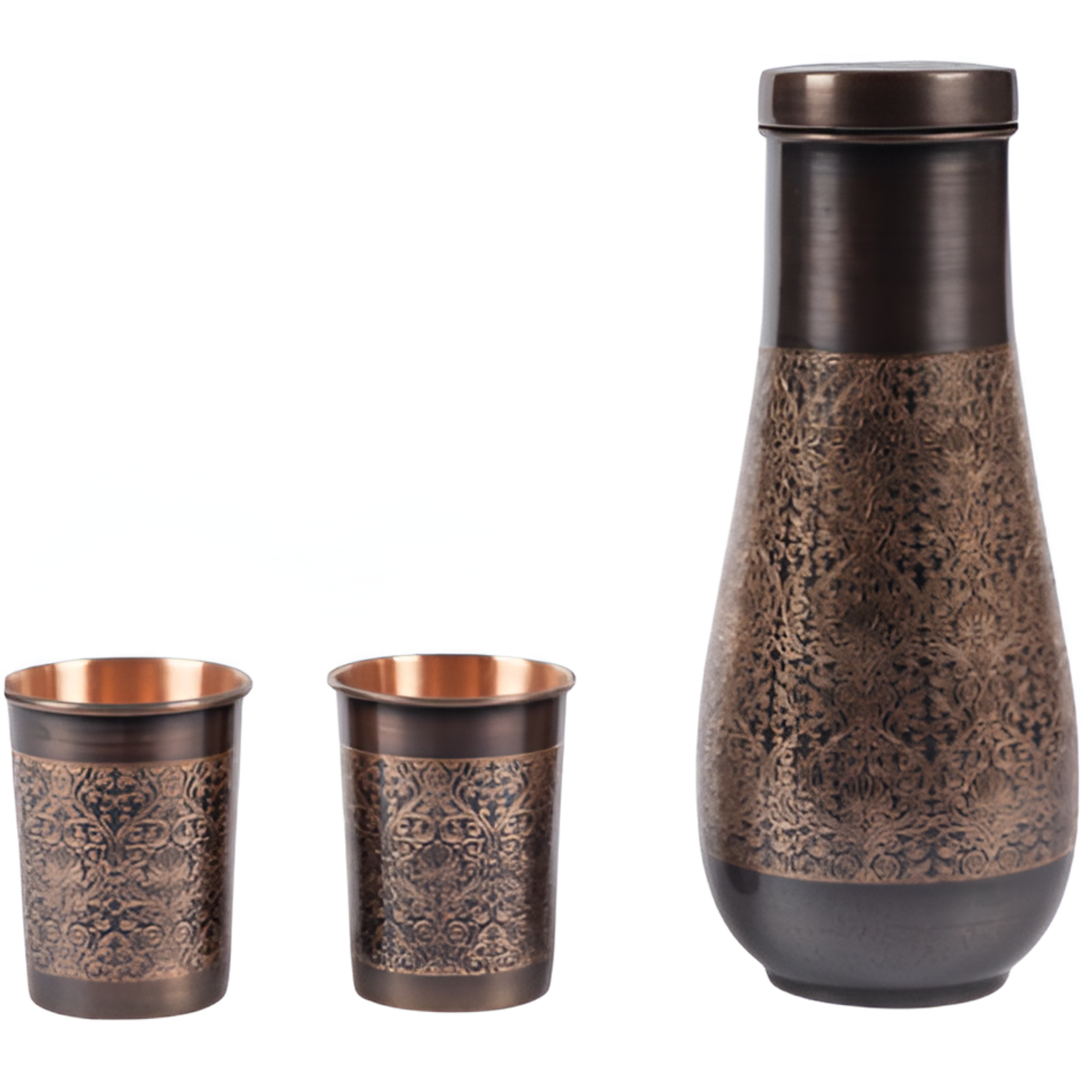 Copper, Water pitcher, Copper glasses, Ayurvedic health benefits, Gifting, Special occasions, Luxury, Home décor, Vintage, Eco-friendly, tulip jar.