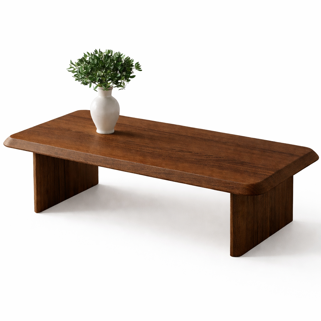 Handcrafted Wooden Coffee Table – Modern Minimalist Center Table – Unique Living Room Furniture