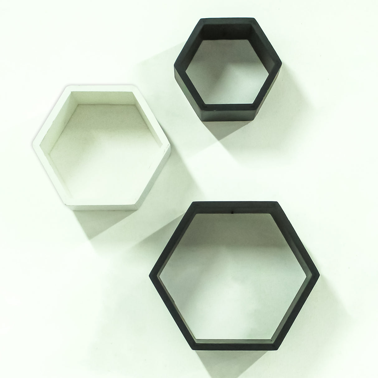 wooden hexagon shelves, plants, decor, living rooms, floating shelves, living room, bedroom, office, storage