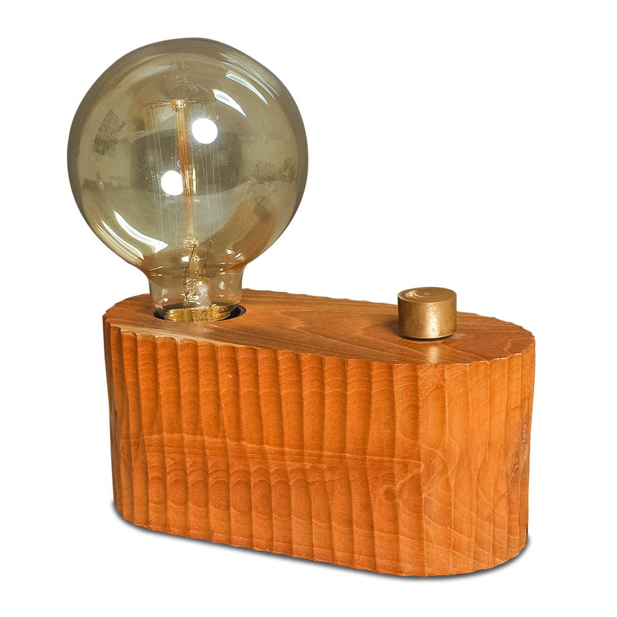 Oval Textured Wooden Lamp with Adjustable Glow