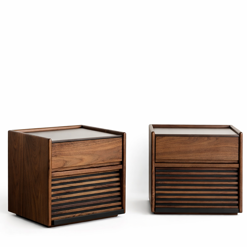 Modern Solid Wood Bedside Table with Drawer | Minimalist Nightstand for Bedroom & Living Space
