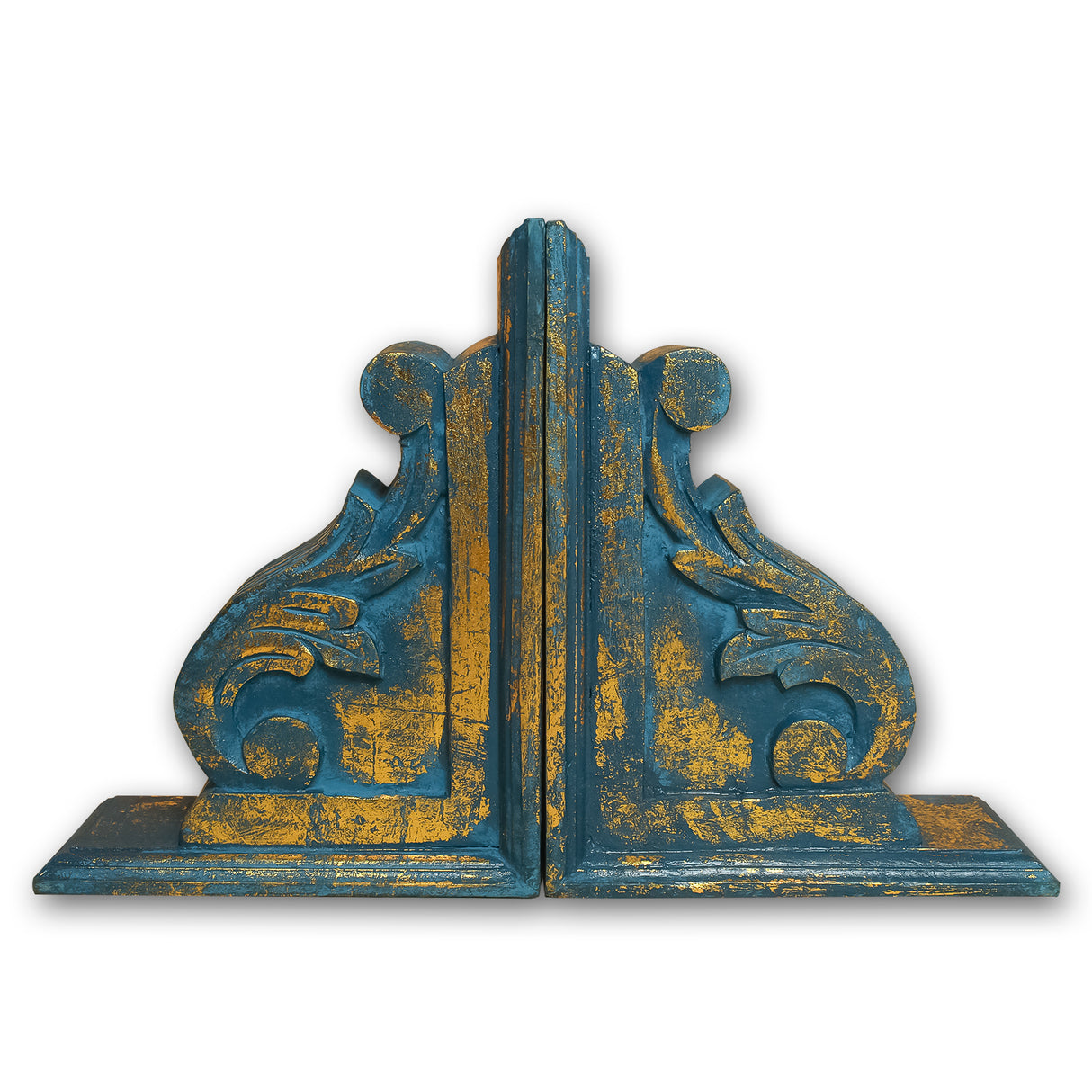 Premium Rustic Wooden Bookends for Living Room, Decorative house Shelf Decor