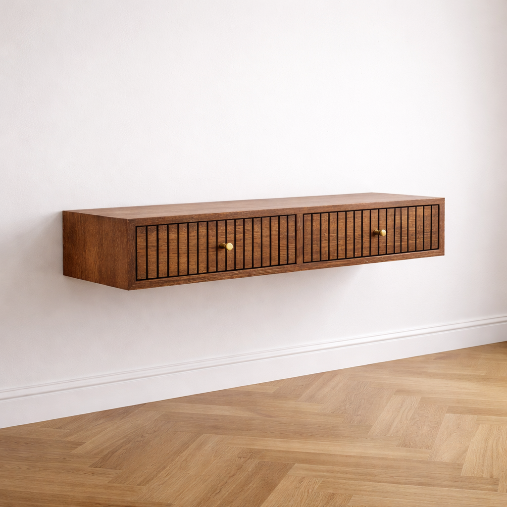 Modern Floating Wooden Console Table – Premium Wall-Mounted Entryway & Living Room Storage Unit