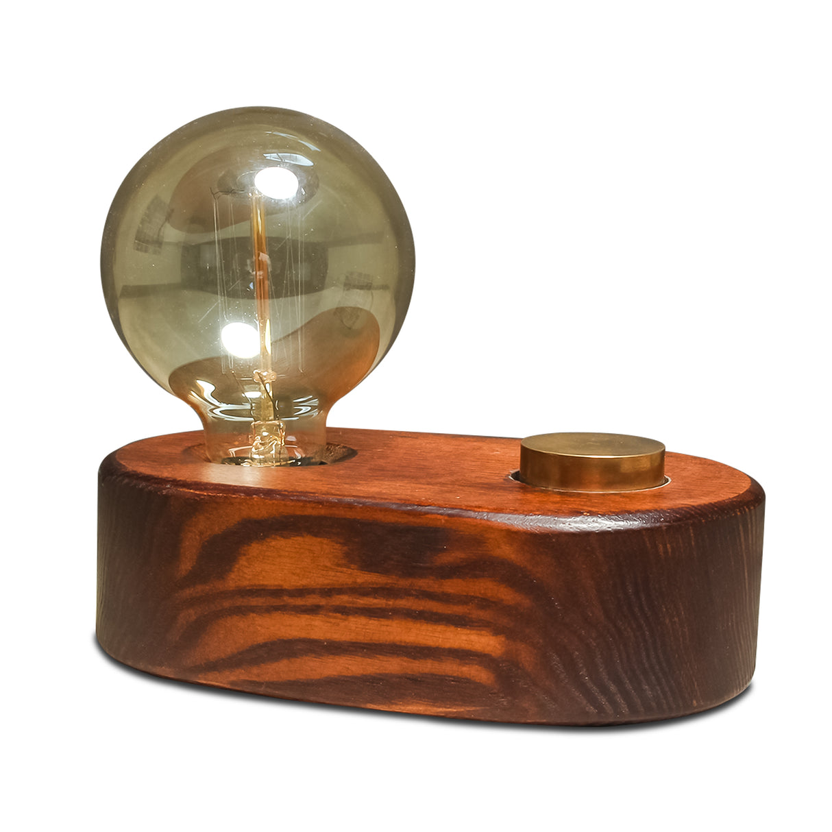 Handcrafted Wooden Vintage Table Lamp with Adjustable Glow