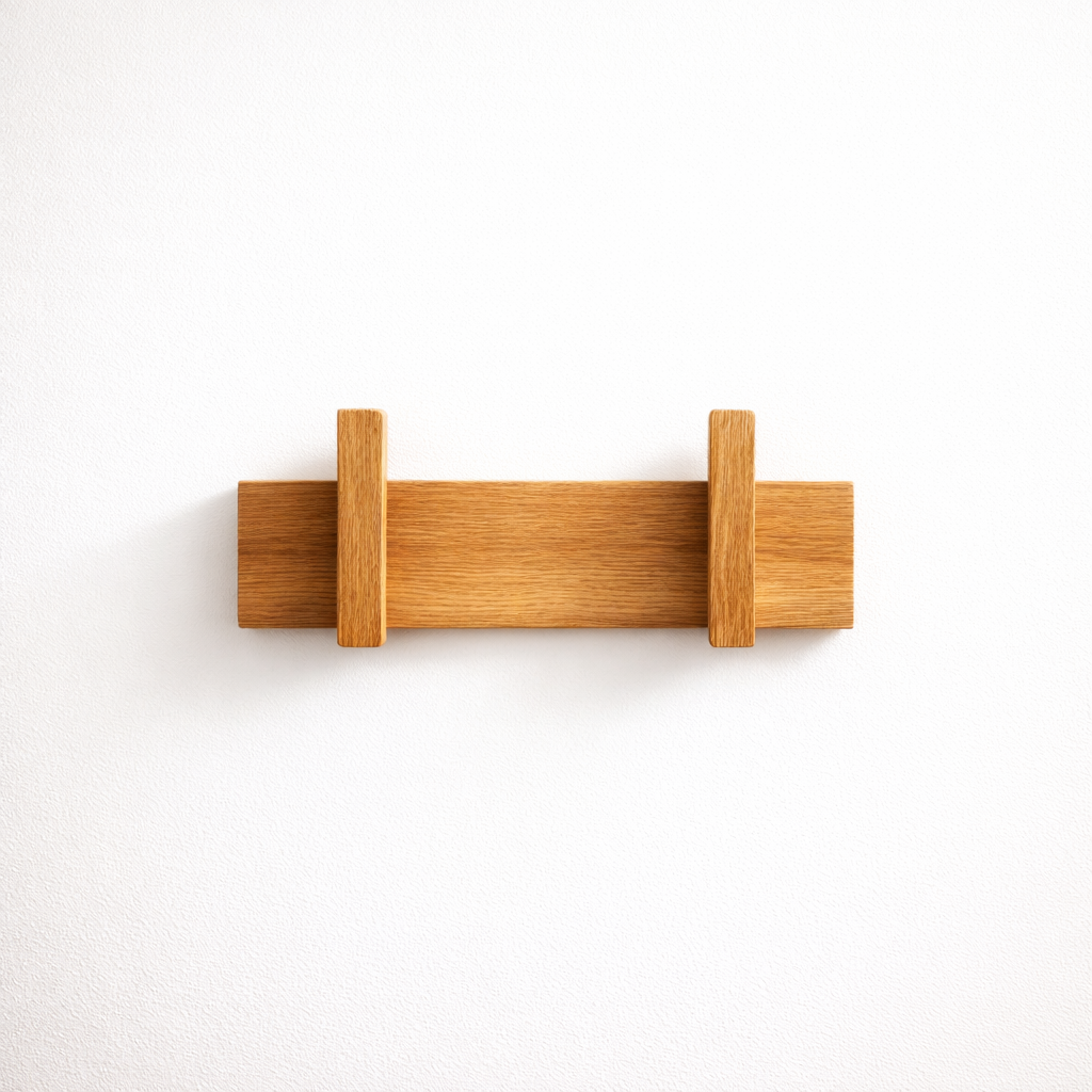 Wall Mounted Wooden Coat Rack with Hooks – Entryway Organizer for Hats, Bags & Jackets | Rustic Wood Wall Hanger