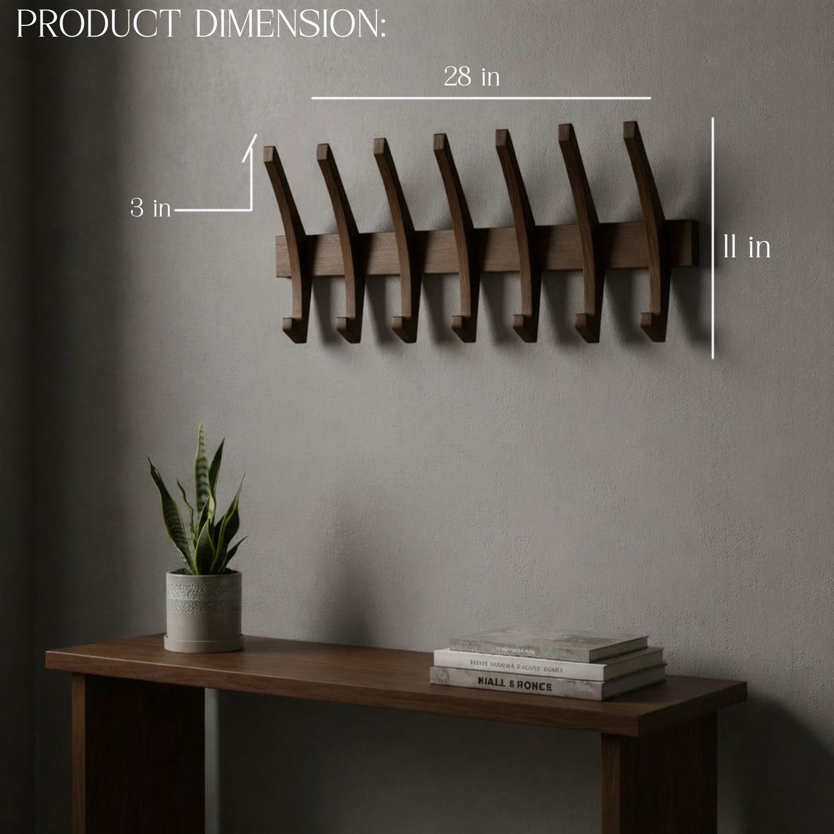 Wooden Wall Mounted Coat Rack – Modern Space Saving Wall Hook Rack for Entryway, Bedroom & Bathroom – Durable Natural Wood Jacket, Hat, Bag & Towel Organizer – Decorative Wall Hanger