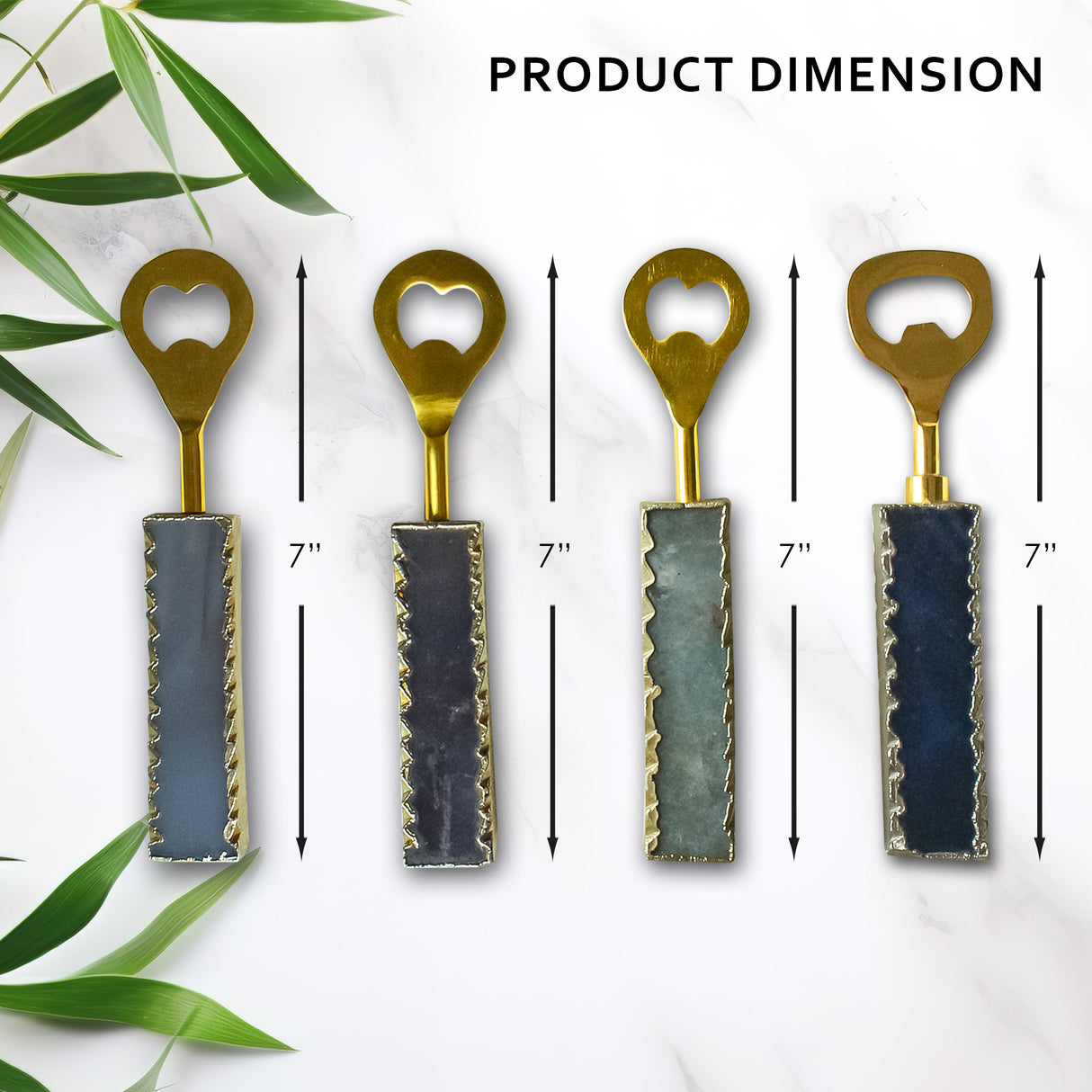 Stylish White Quartz Bottle Opener Set of 4 - Handmade Marble Bottle Openers