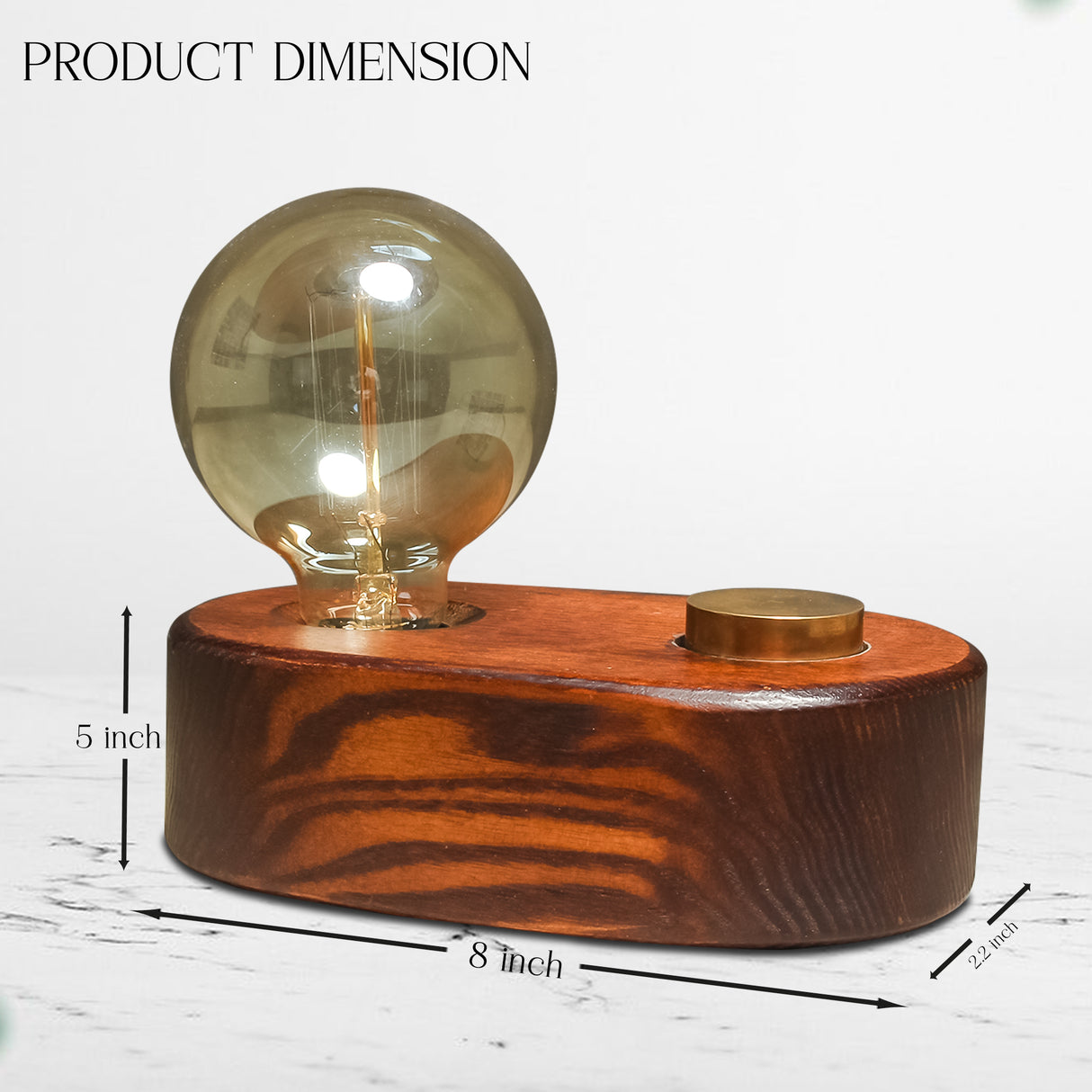 Handcrafted Wooden Vintage Table Lamp with Adjustable Glow