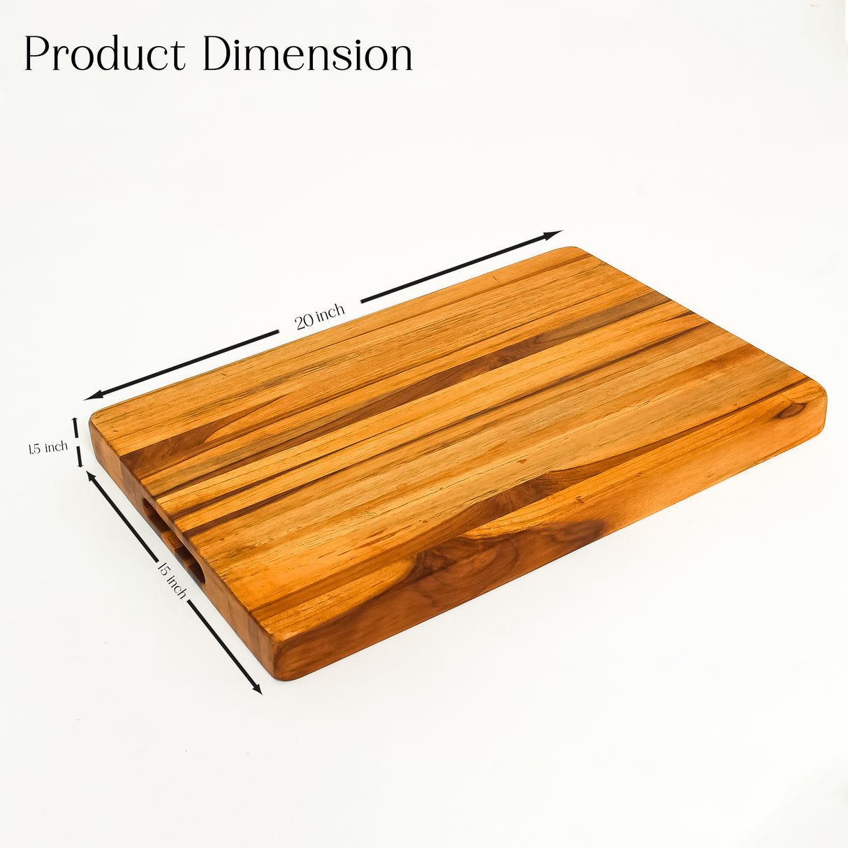 Teak Wood Large Chopping Board – Thick, Durable Cutting Block for Kitchen Prep