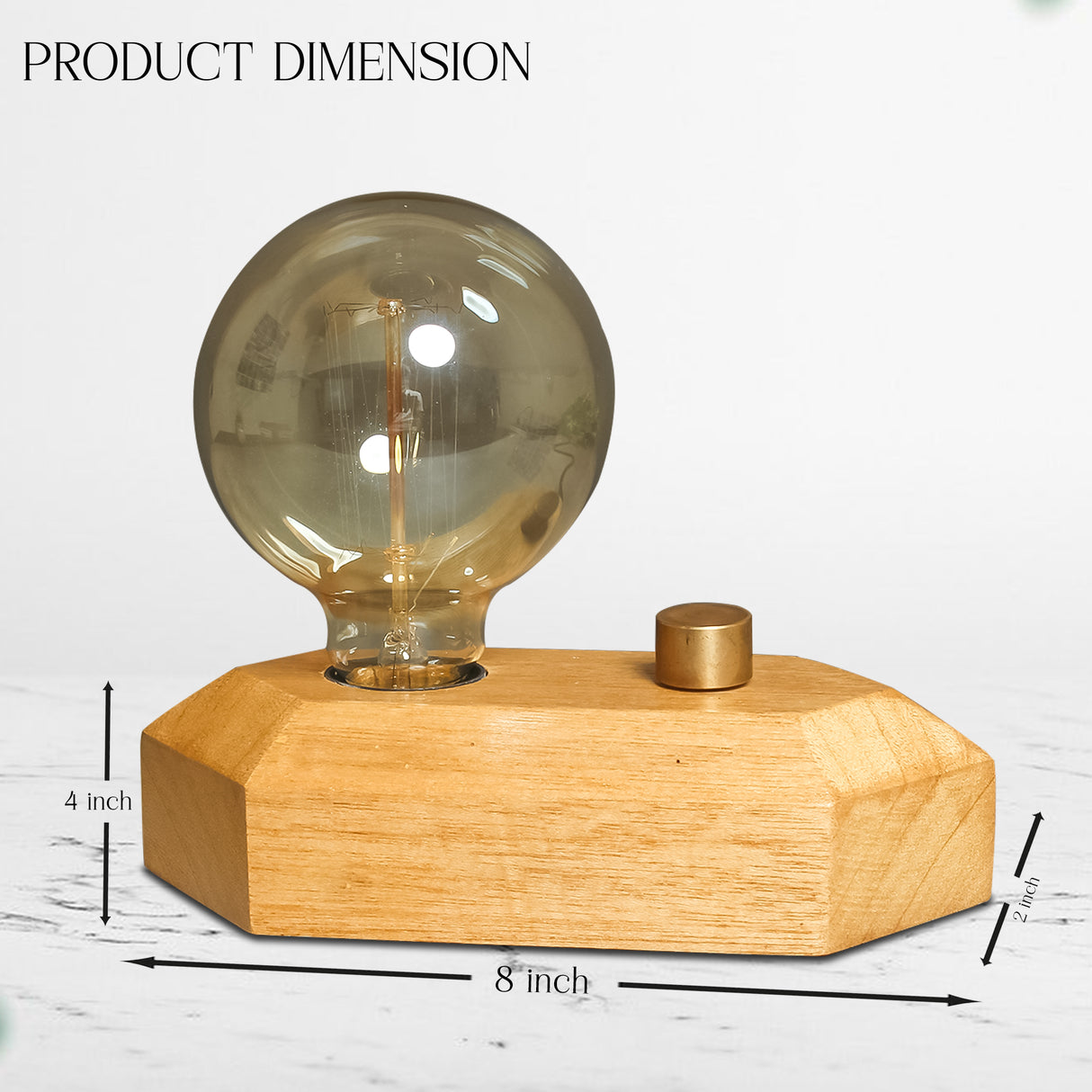 Handcrafted Geometric Wooden Lamp with Adjustable Glow