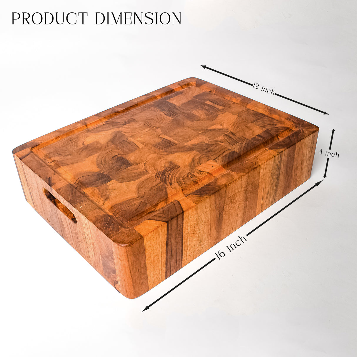 Salebrate Premium Teak End Grain Cutting Board โ Extra Thick Butcher
