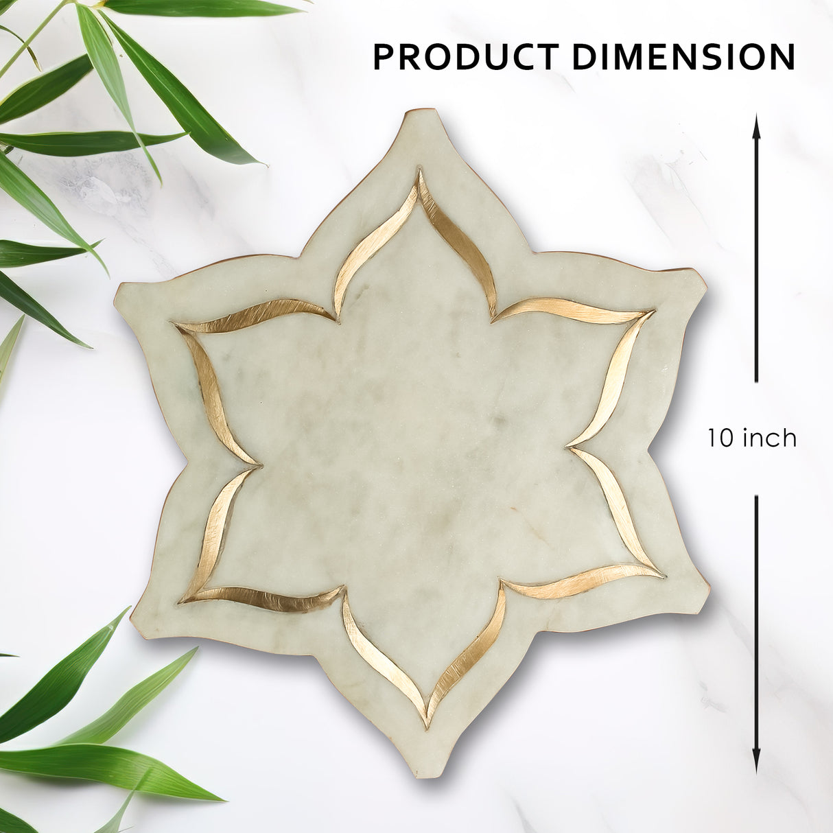 Handmade White Star Marble Platter for Wedding & Table Decor