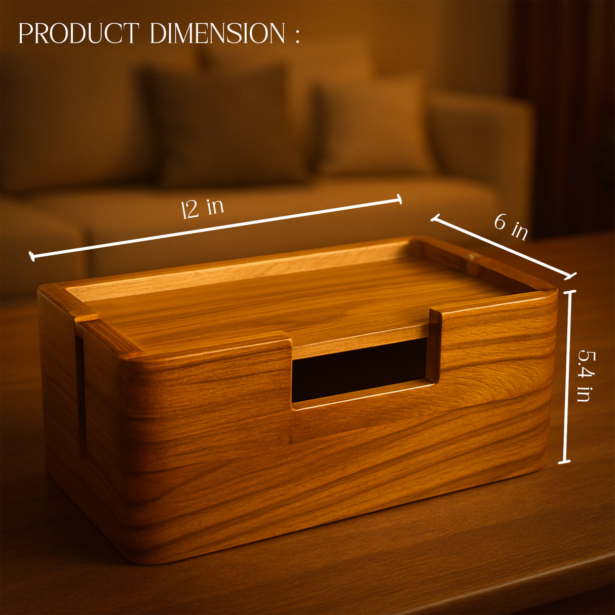 Handcrafted Wooden Cable Management Box - Premium Power Strip & Wire Organizer for Desk and Bedside