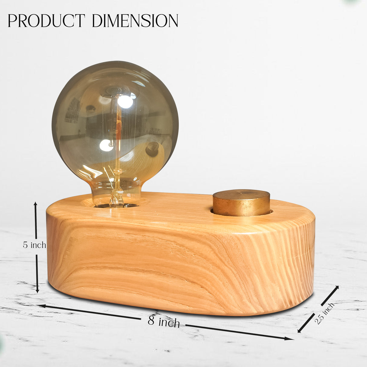 Sleek Rounded Wooden Desk Lamp with Adjustable Glow