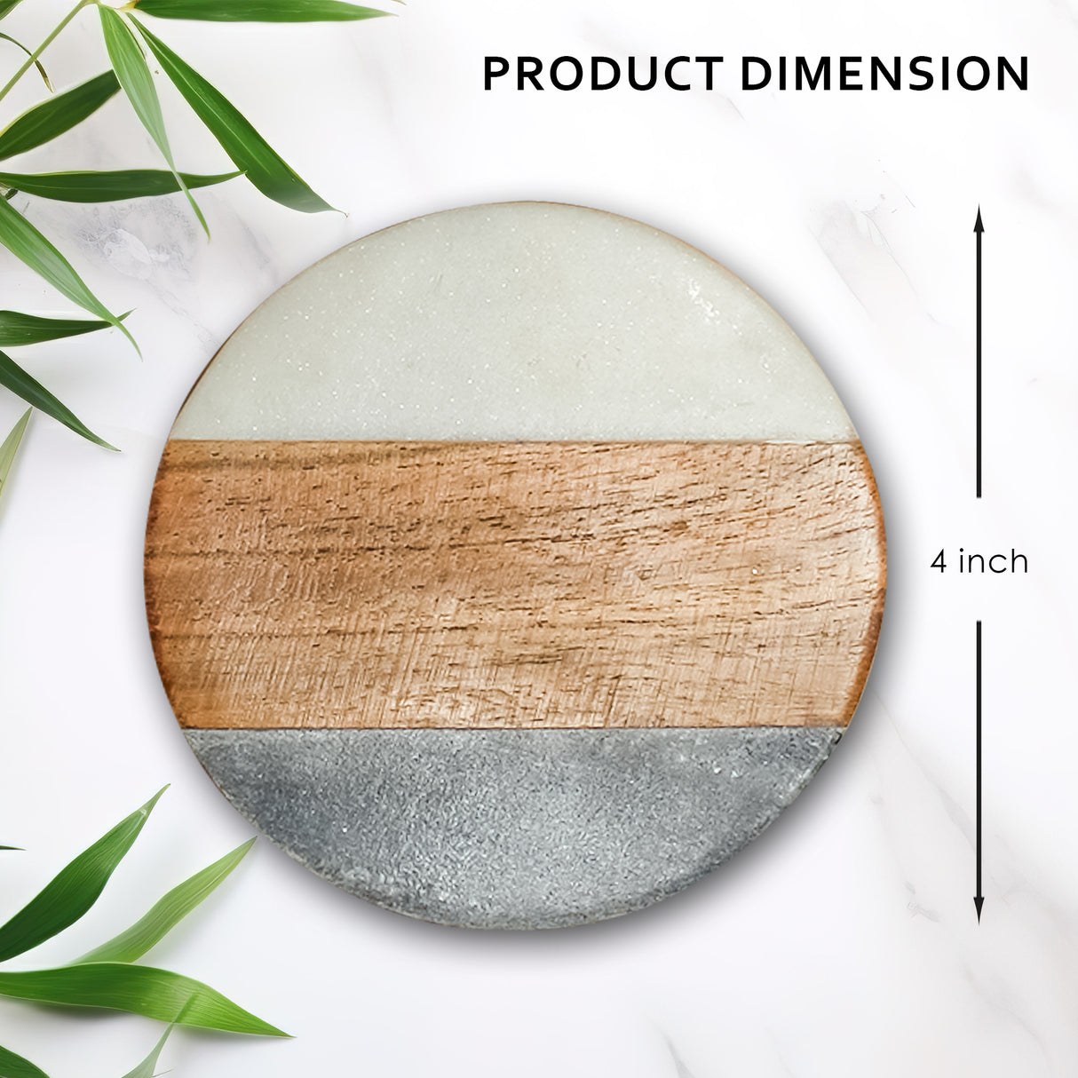 Round Charcoal Stone Coasters Set - Durable Handmade Coasters for Table Protection