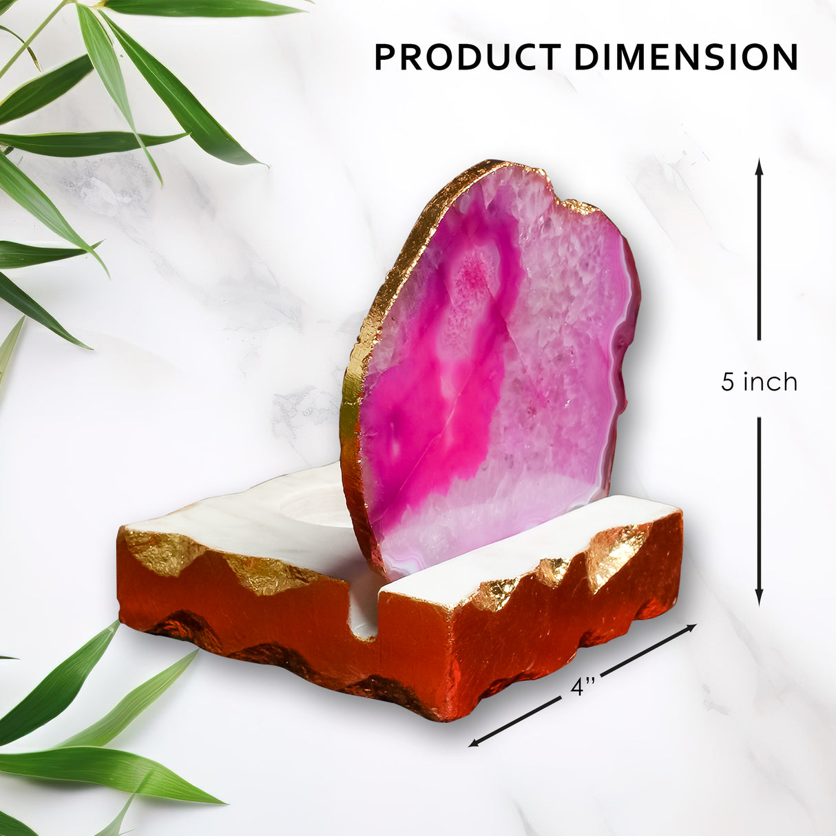 Elegant Pink Agate Candle Coasters - Handmade Marble Decor Home & Gift Ideas