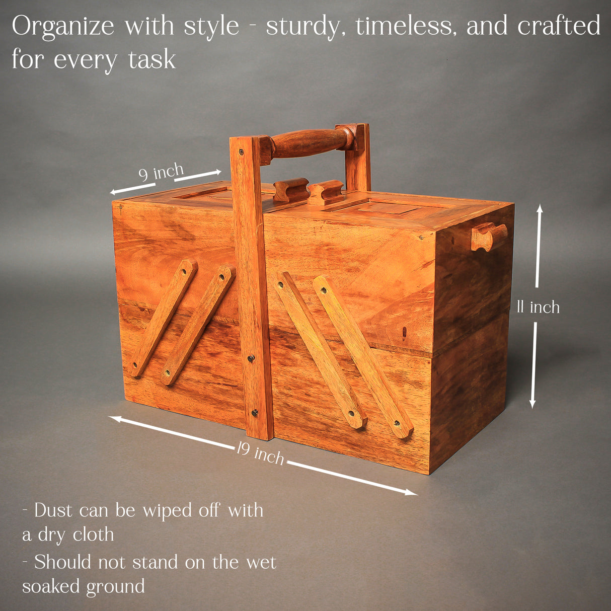 Premium Wooden Toolbox Organizer - Durable, Stylish & Multi-Compartment Storage Solution