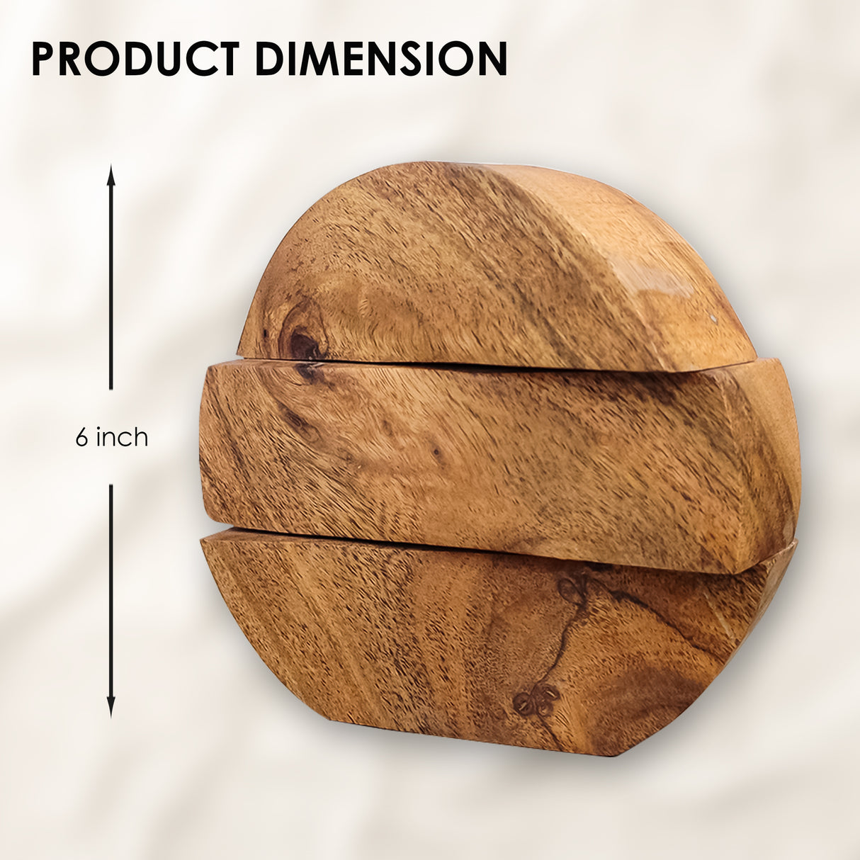 Wooden Modern Boho Tabletop Planter Vase for Small Indoor Plants