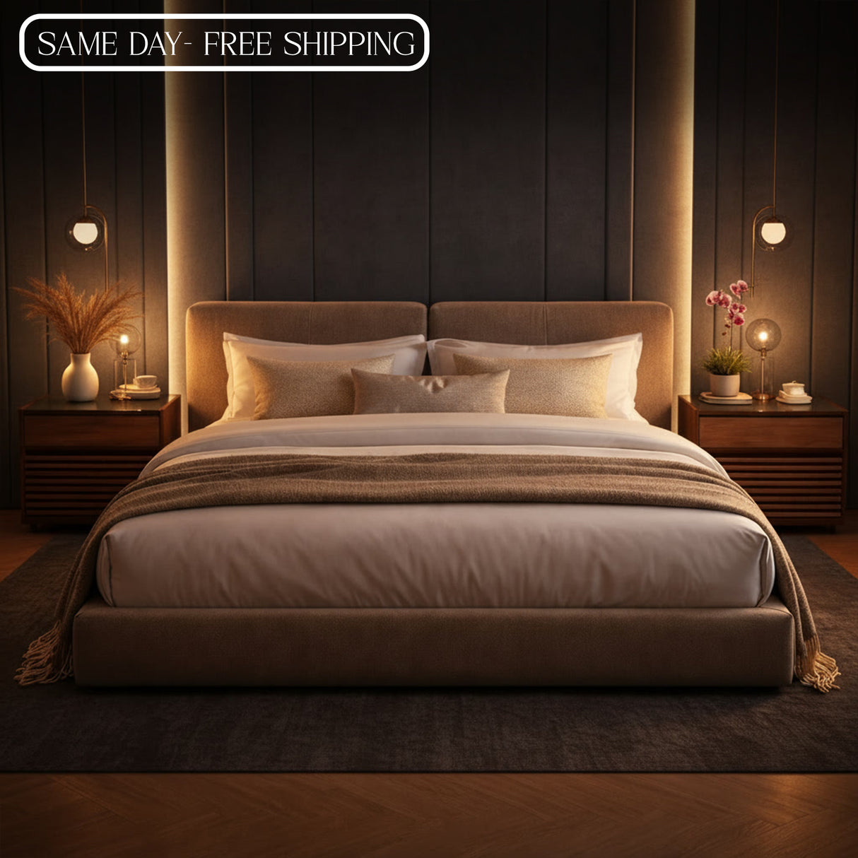 Modern Solid Wood Bedside Table with Drawer | Minimalist Nightstand for Bedroom & Living Space