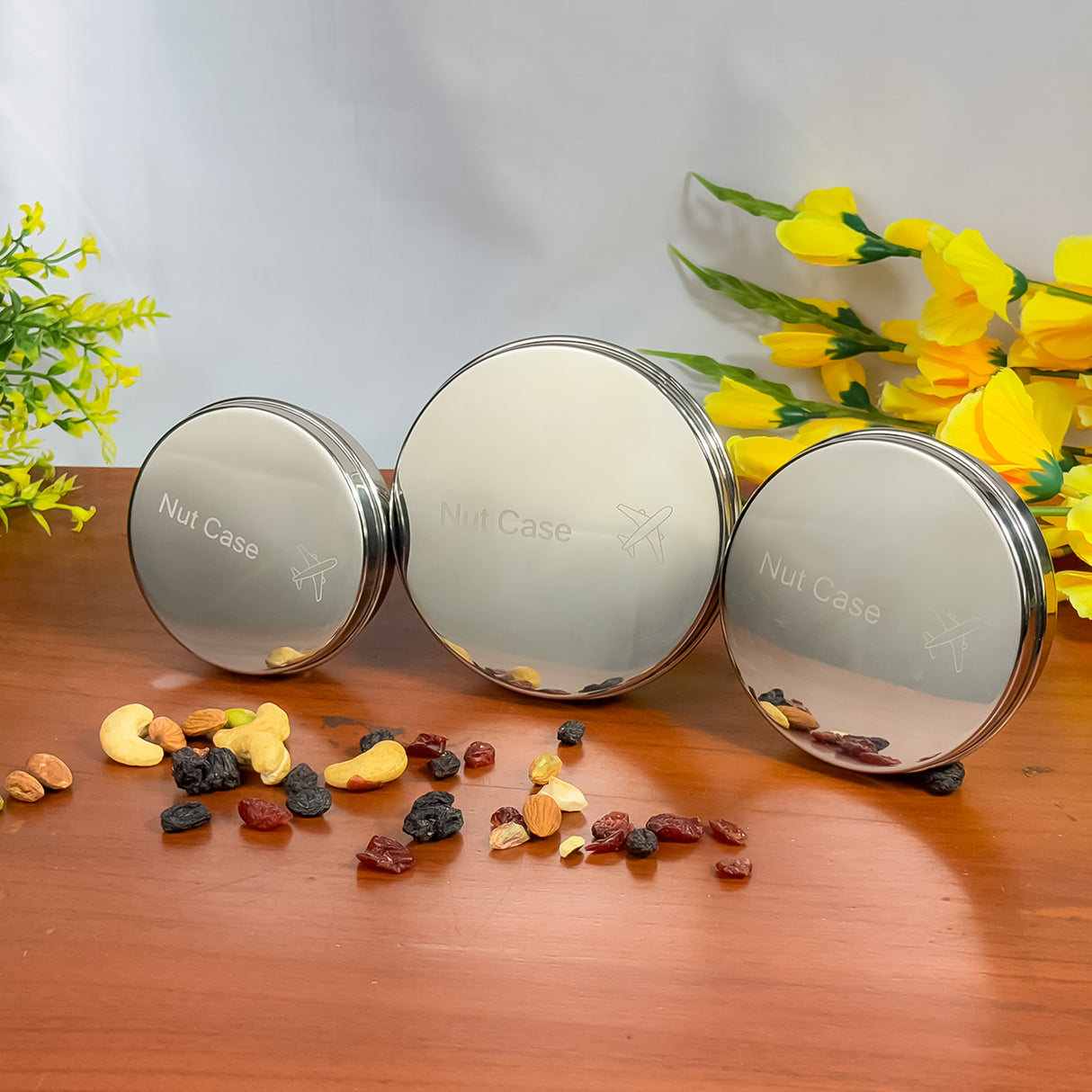 Stainless Steel Nutcase Set of 3 – Airtight, Leak-Proof, BPA-Free Food Storage Containers