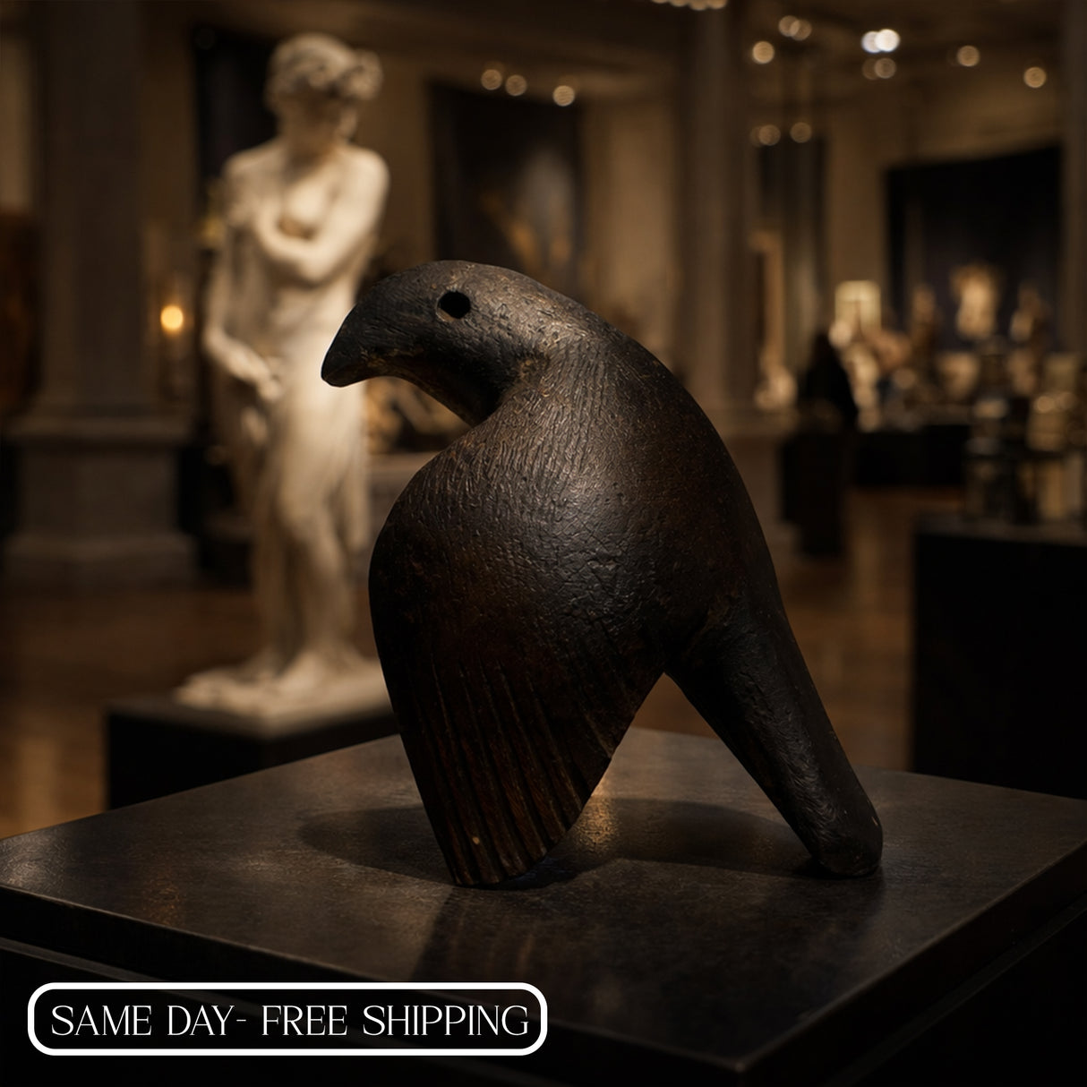 Modern Black Cat Sculpture for Home Decor | Minimalist Ceramic Cat Figurine | Lucky Cat Showpiece for Living Room, Office & Gifting