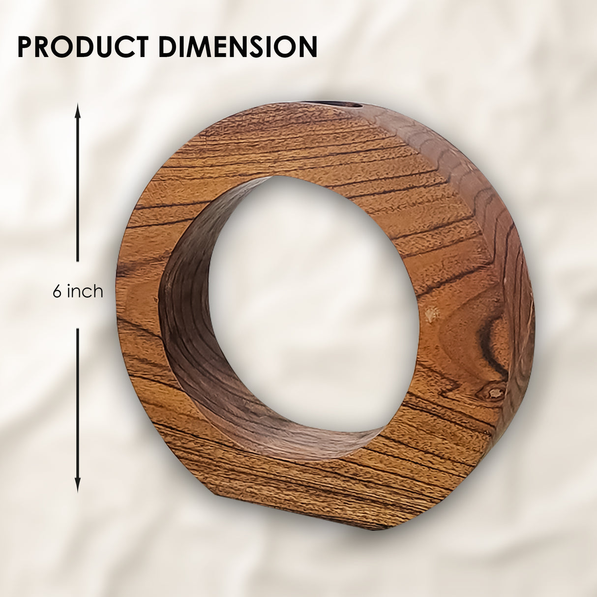 Wooden Planter with Glass Tube for Small Indoor Plants and Home Decor