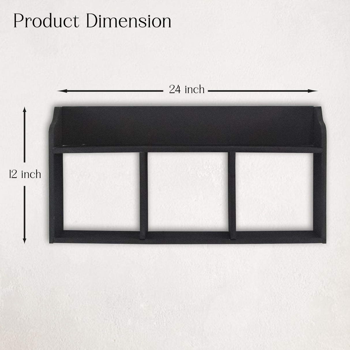 DIY Floating Wall Shelf with Adjustable Compartments for Storage (Black)