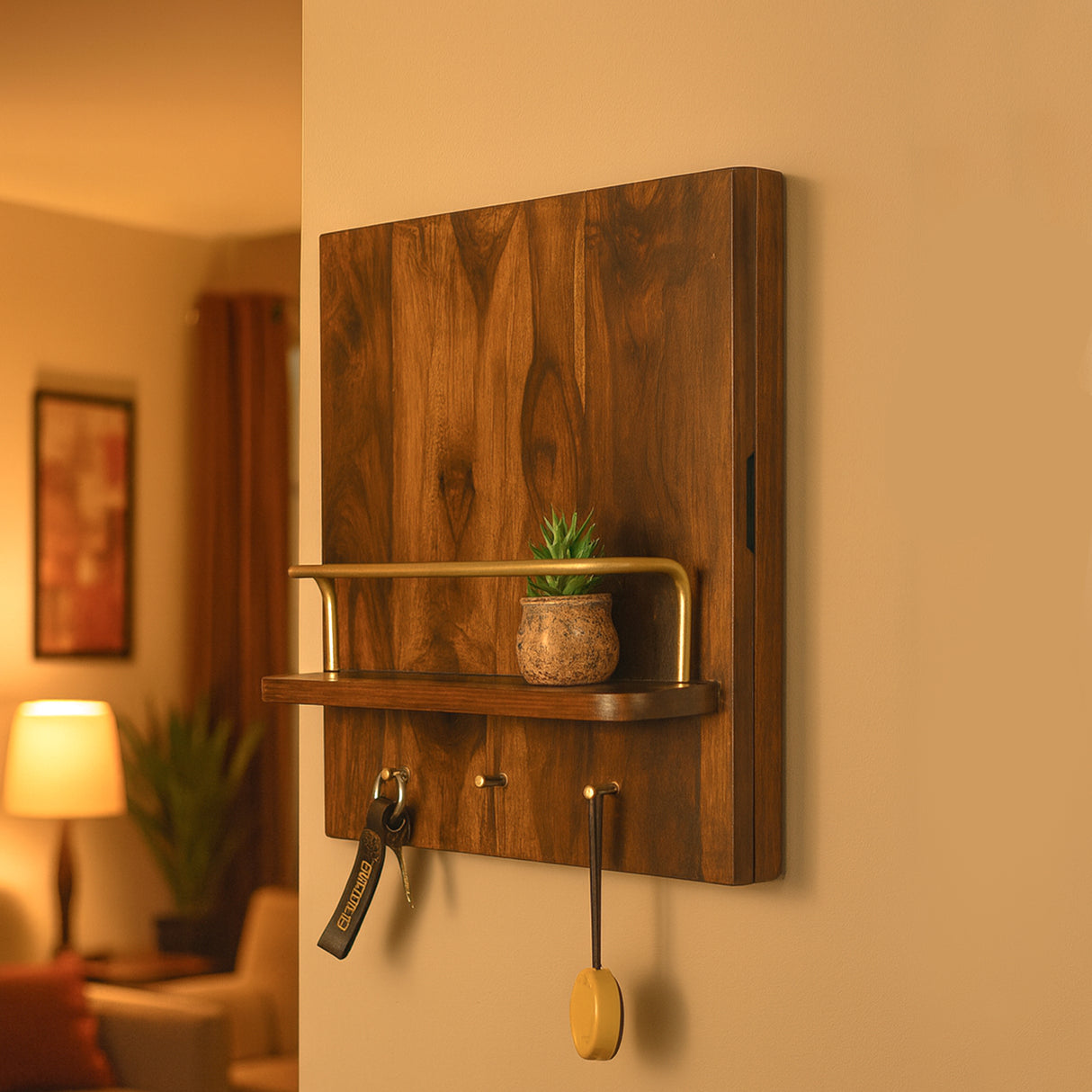 Solid Wood Meter Board Cover with Easy-Open Door & Multi-Purpose Shelf – Decorative Concealment Panel