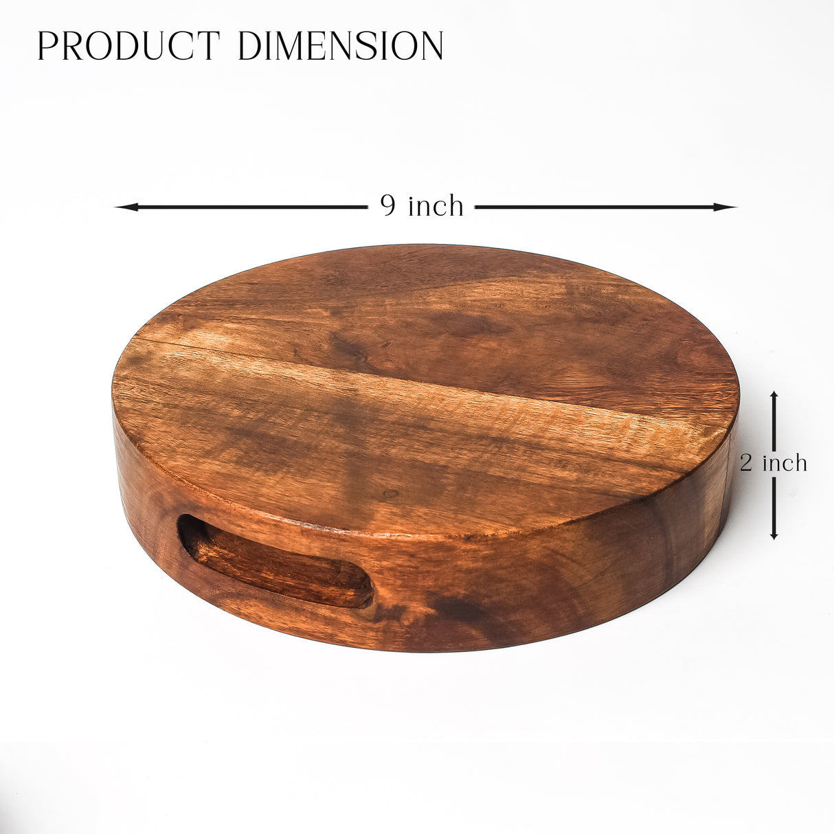 Wooden Round Butcher Block – Mango Wood, Meat Cutting, Kitchen Prep Block