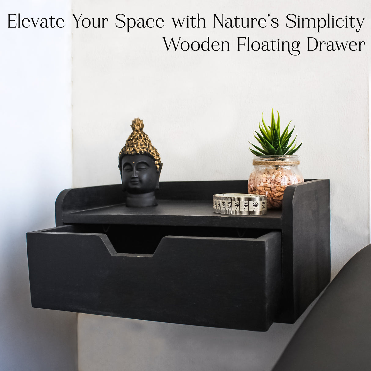 Elegant Wooden Drawer for Stylish & Organized Storage for living room (Black)