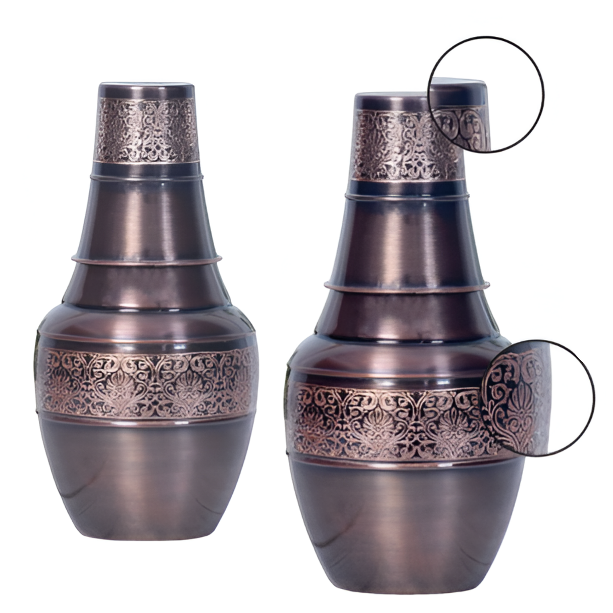 Antique Royal Black Copper Venus Pot Set - Premium Copper, Home Decor Gift