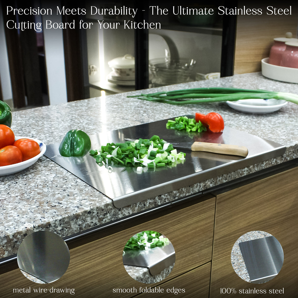 Premium Stainless Steel Cutting Board - Hygienic, Durable, and Modern Design (16" x 12")