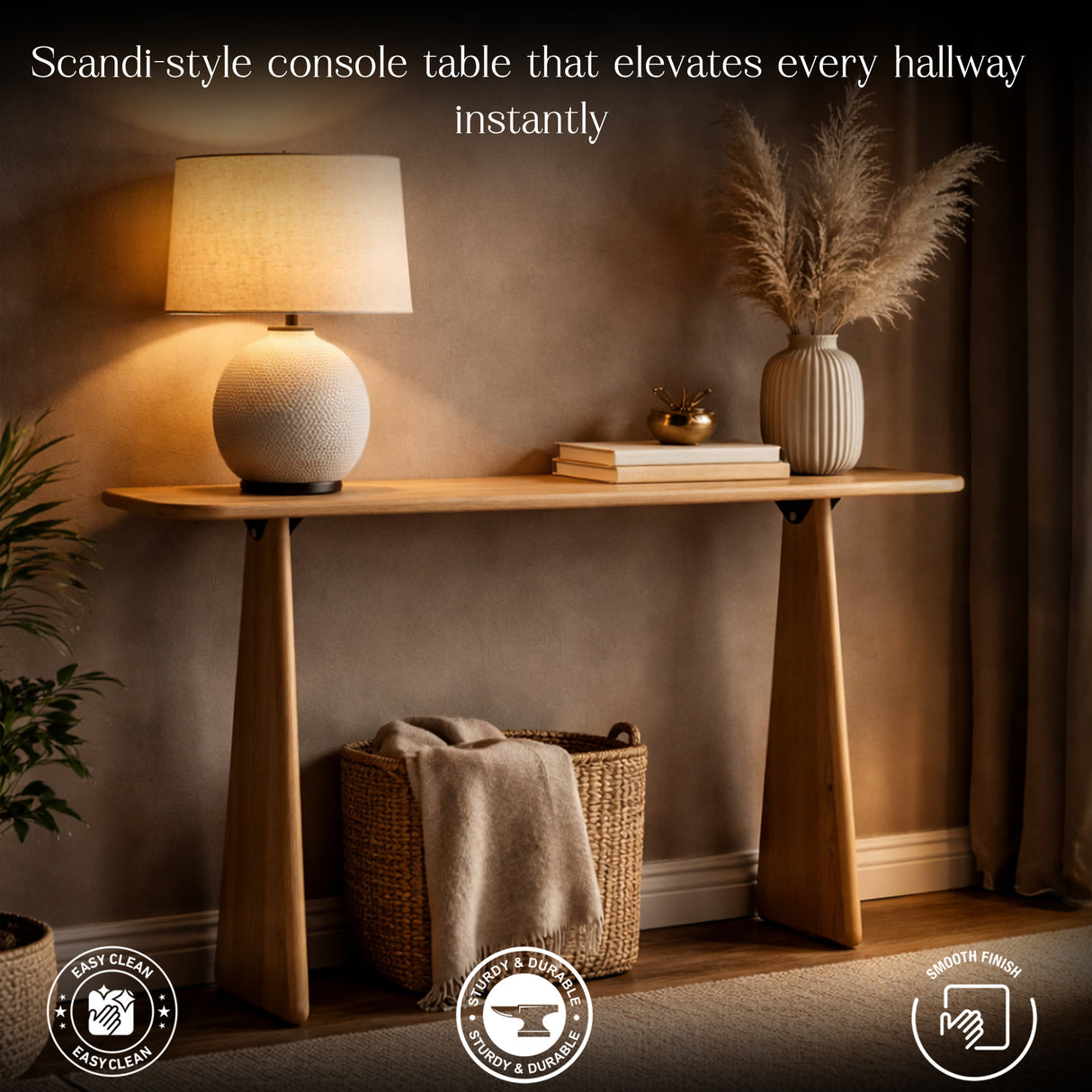 Wooden Console Table for Entryway for Small Spaces, Modern Home Decor Furniture