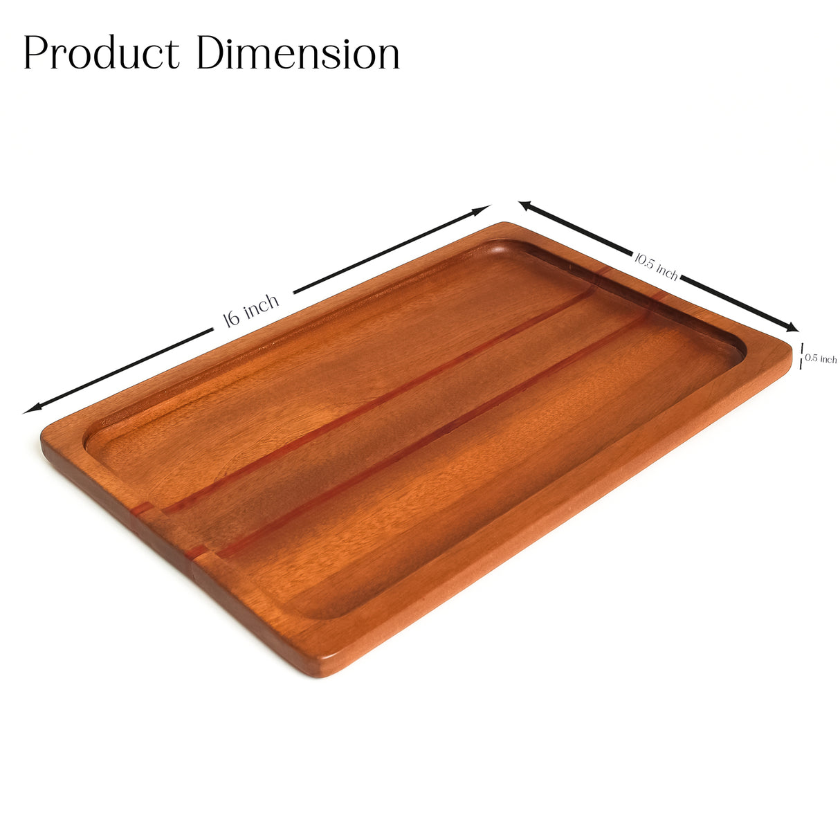 Premium Wooden Serving Tray - Strong, Durable & Smooth Finish for Elegant Dining