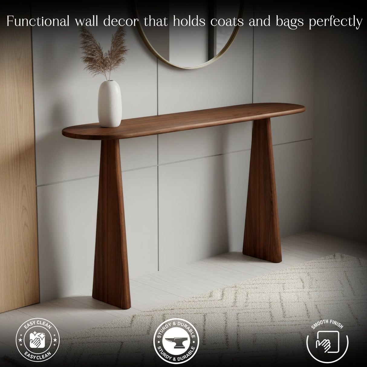 Wooden Console Table for Entryway for Small Spaces, Modern Home Decor Furniture