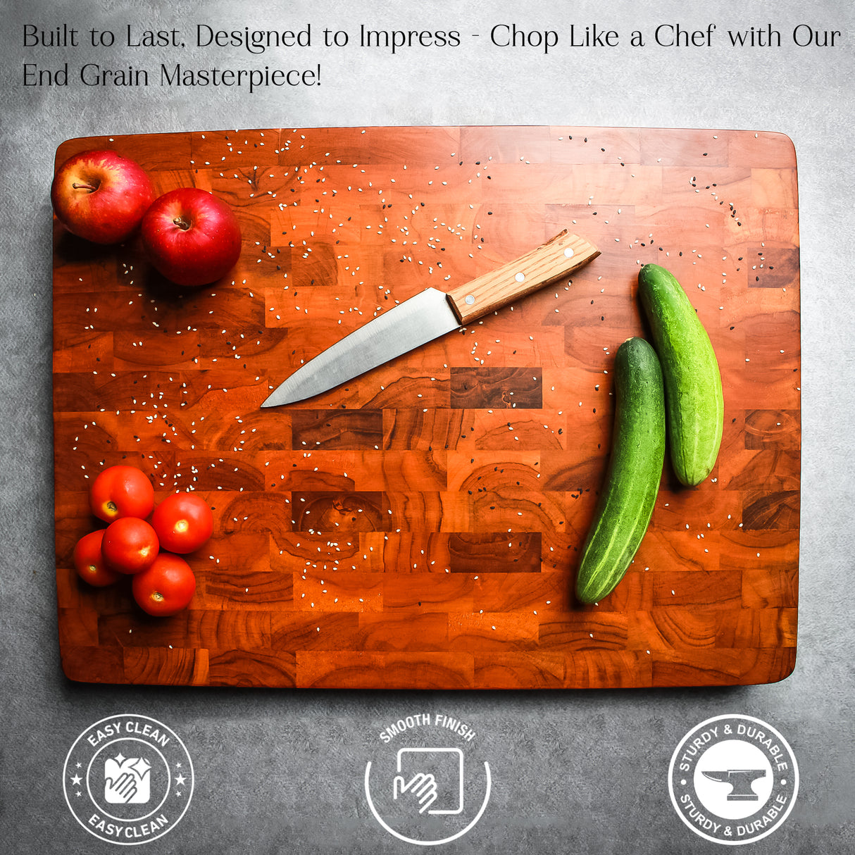 Saleberate End Grain Utility Cutting Board – Premium 24 x 18 x 2.5 Inch