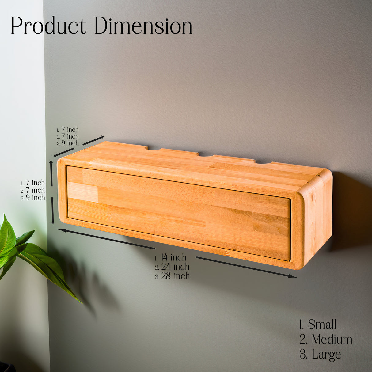 Wooden Cable Management Box & Storage Shelf – Wall-Mounted Cord Organizer