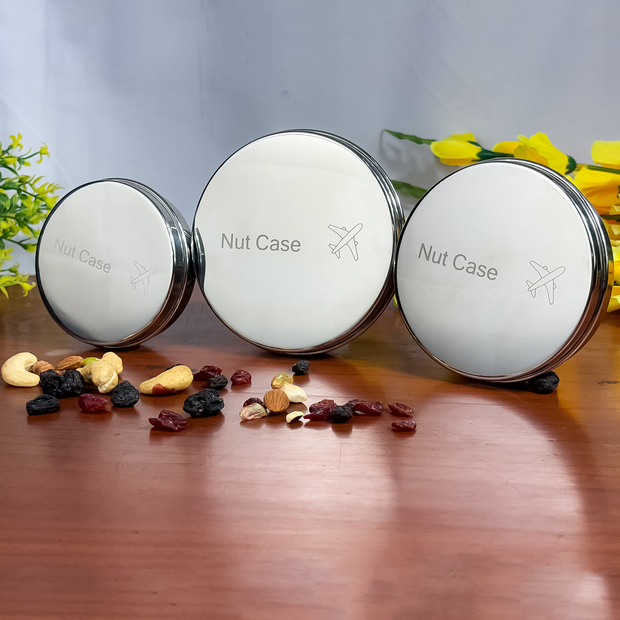 Stainless Steel Nutcase Set of 3 – Airtight, Leak-Proof, BPA-Free Food Storage Containers