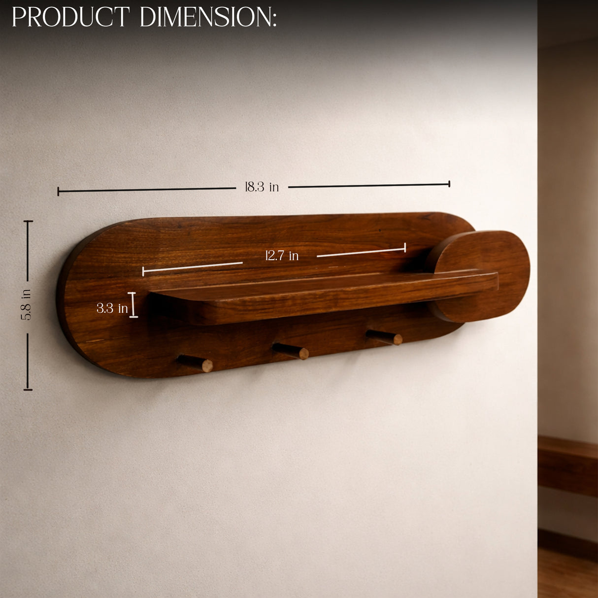 Wall Mounted Entryway Organizer – Key Holder with Shelf, Mail Organizer & Coat Rack for Keys, Letters & Home Storage