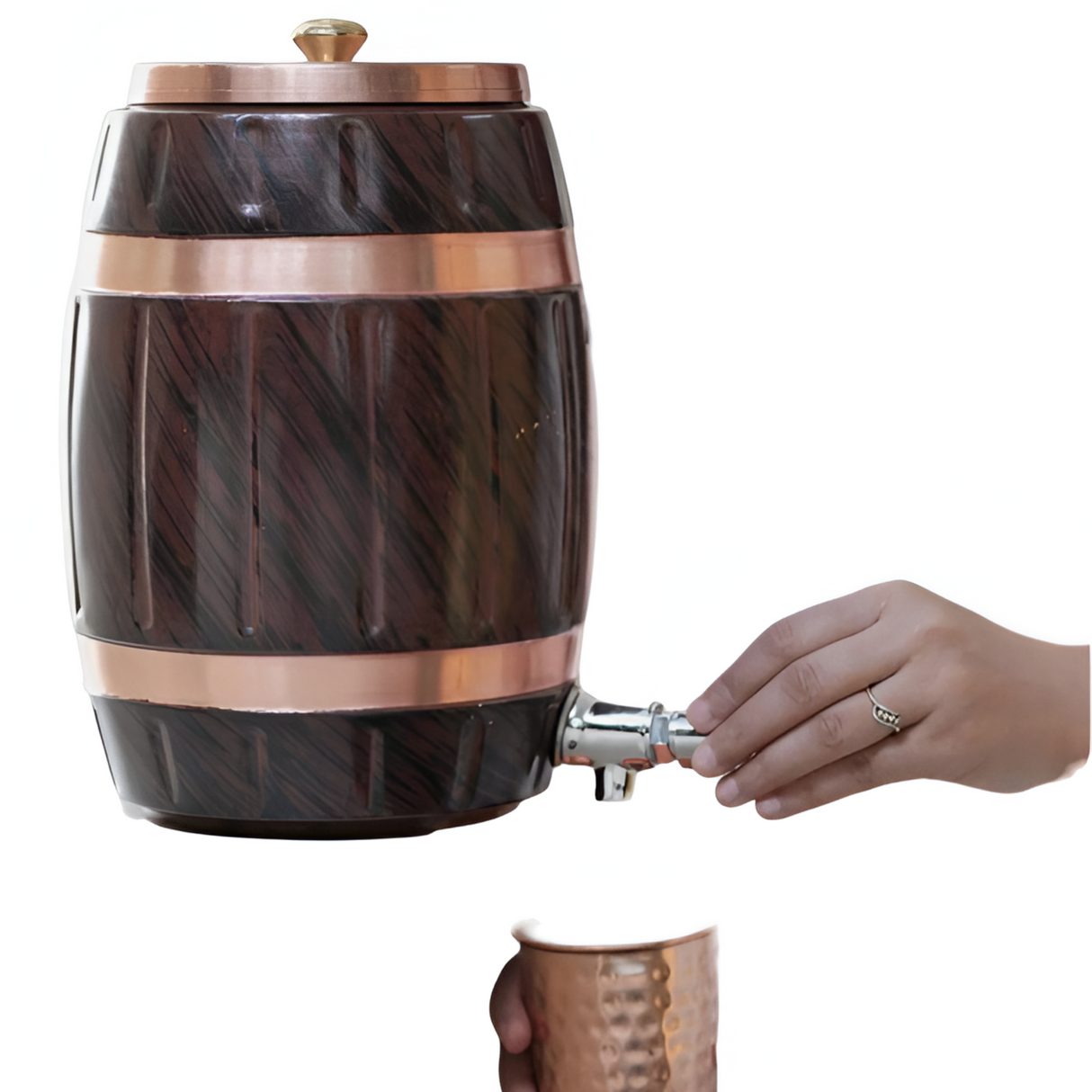 Antique Royal Copper Water Dispenser - 5L, Leak-Resistant, Eco-Friendly for Home Decor