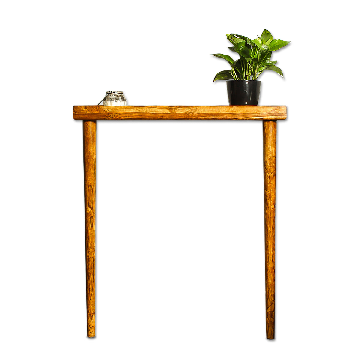 Saleberate Solid Wood Console Table - 29.5 Inch Entryway Table with Conical Legs - Handcrafted Wooden Hallway/Corner Table for Living Room, Foyer & Office Décor - Premium Natural Finish