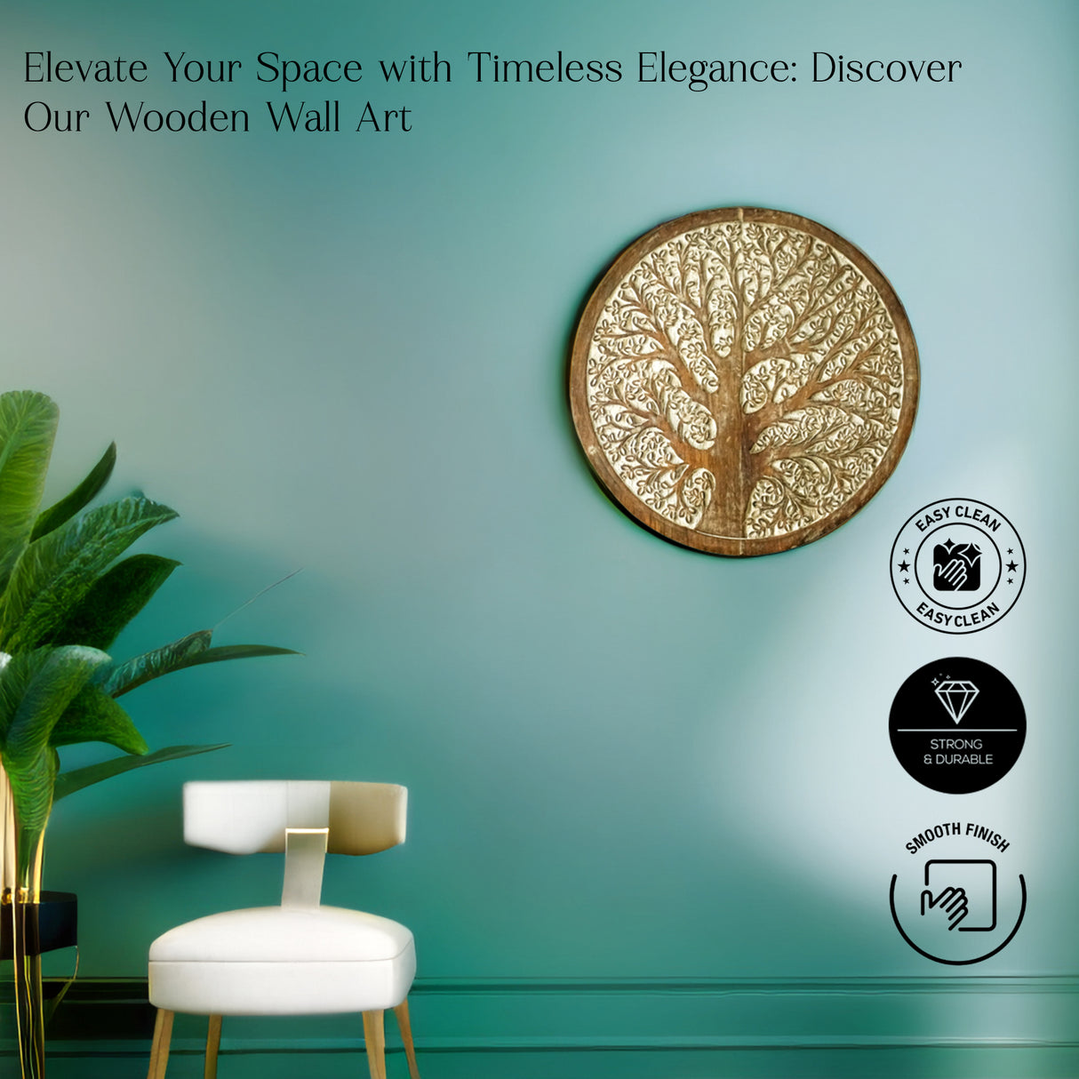 Rustic Wood Carving Wall Panel – Handcrafted Wall Art