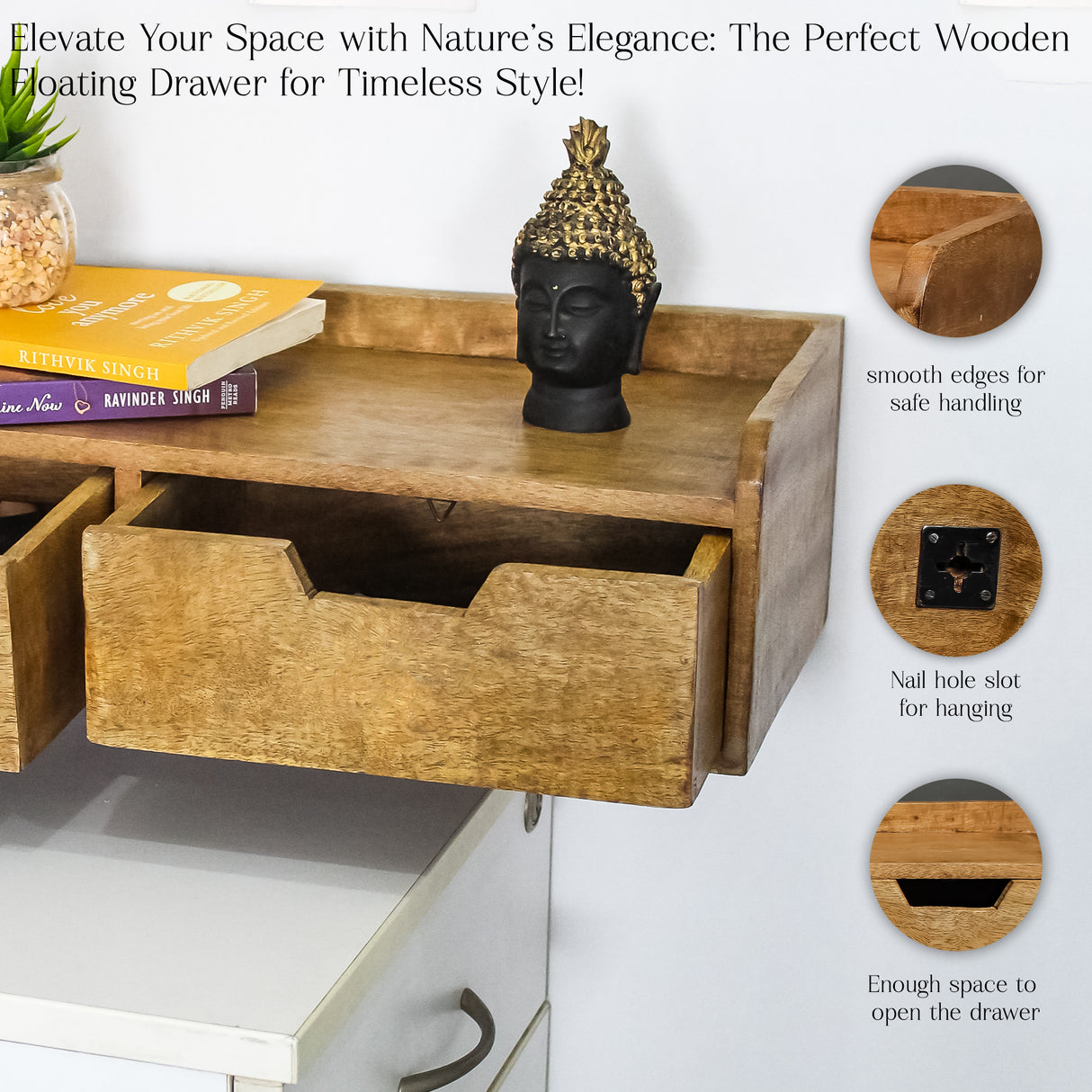 Modern Wooden Floating Wall Shelves for Living Rooms, Books, Indoor Home Decor